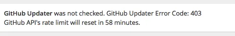 GitHub Updater and Error Messages